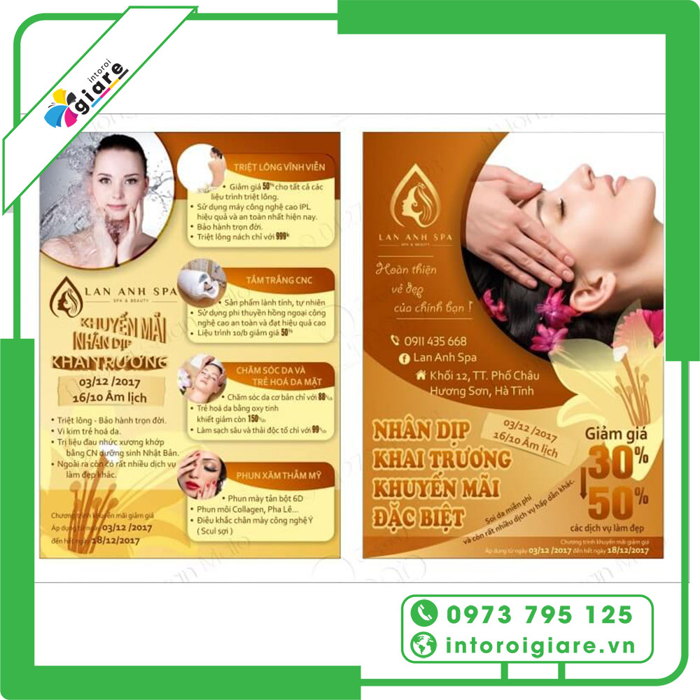 tờ rơi cho sự kiện khai trương Spa 2