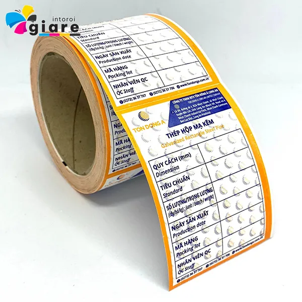 Mẫu tem nhãn TON DONG A in bằng công nghệ in Flexo
