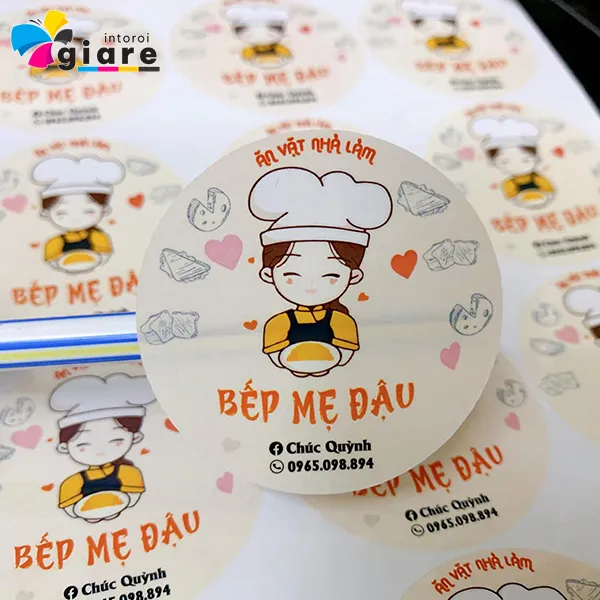 Mẫu tem nhãn thực phầm BẾP MẸ ĐẬU