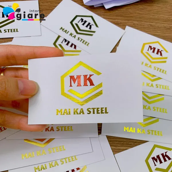 Mẫu name card MAI KA STEEL được in bởi kỹ thuật in kỹ thuật số