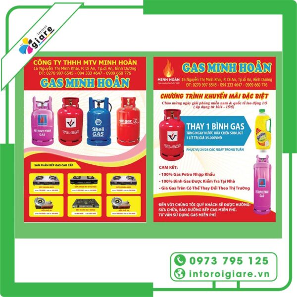 Tờ rơi Gas giảm giá 2