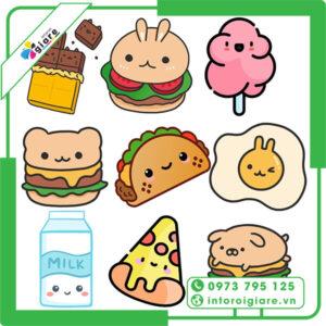 Các mẫu Sticker đồ ăn đẹp mắt giá rẻ kích thích mua hàng