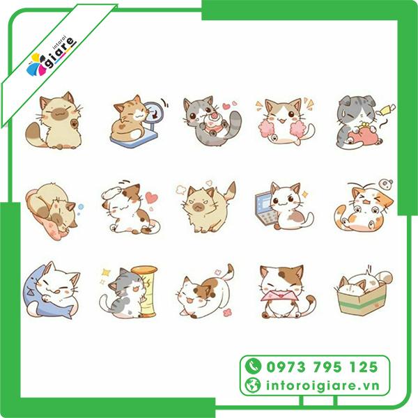 10+ Mẫu Sticker mèo cute | Tải Sticker mèo miễn phí trọn bộ