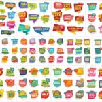 Mẫu sticker chữ vector đẹp