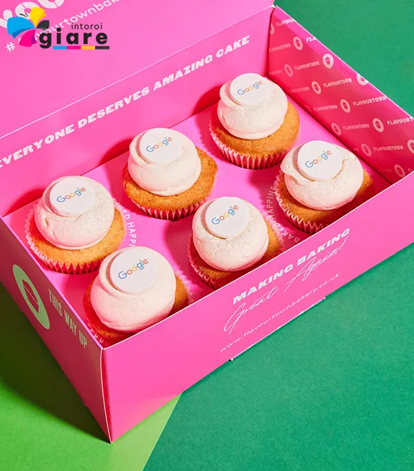 Mẫu hộp giấy đựng bánh cupcake 12