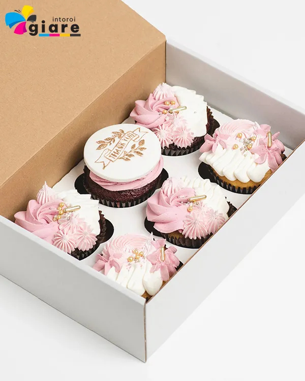 Mẫu hộp giấy đựng bánh cupcake 8