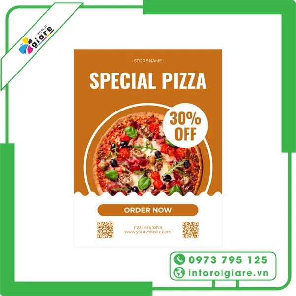 Mẫu tờ rơi pizza độc đáo