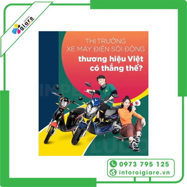 Mẫu tờ rơi xe điện thiết kế năng động, trẻ trung