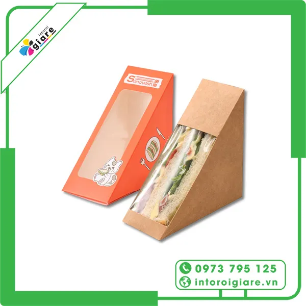 Mẫu hộp giấy đựng sandwich thân thiện môi trường