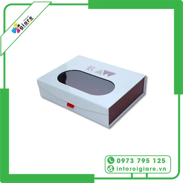 Mẫu hộp giấy có cửa sổ đựng quà