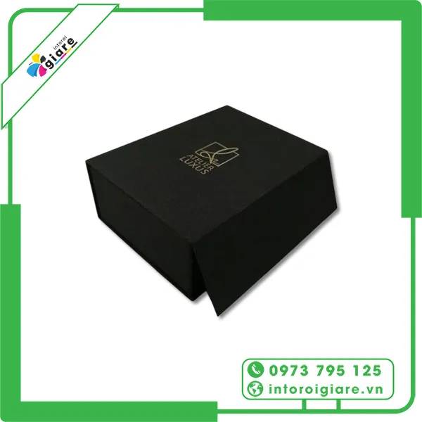 Mẫu hộp giấy đen ATELIER LUXUS