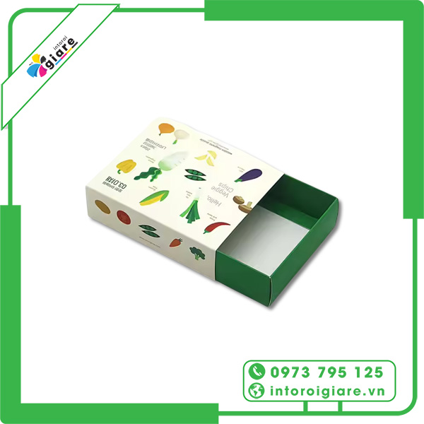 Mẫu hộp giấy hình chữ nhật Vegetable