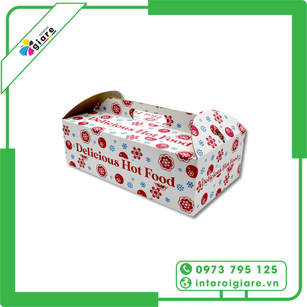 Mẫu hộp giấy take away đựng thức ăn nóng