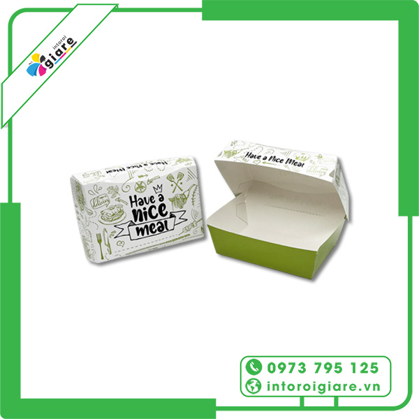 Mẫu hộp giấy take away vệ sinh