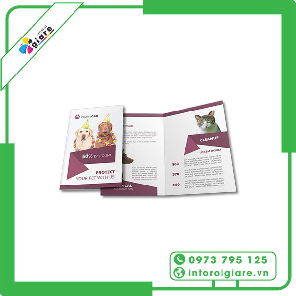 Mẫu brochure pet shop gấp 2