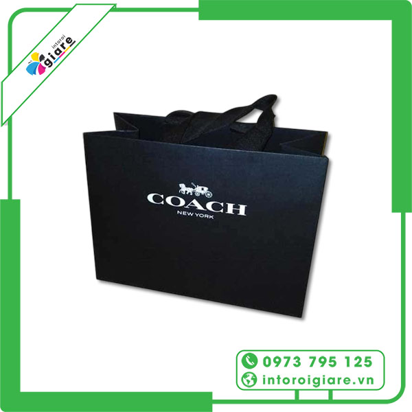 Mẫu túi giấy Coach màu đen