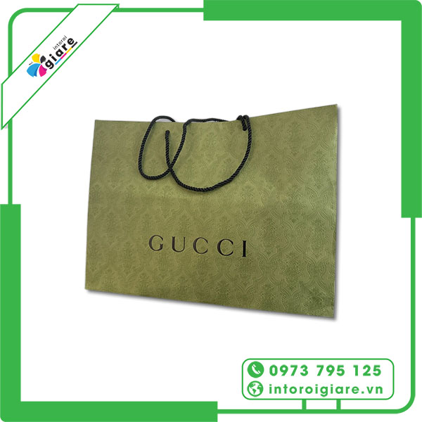 Mẫu túi giấy Gucci phiên bản màu xanh lá