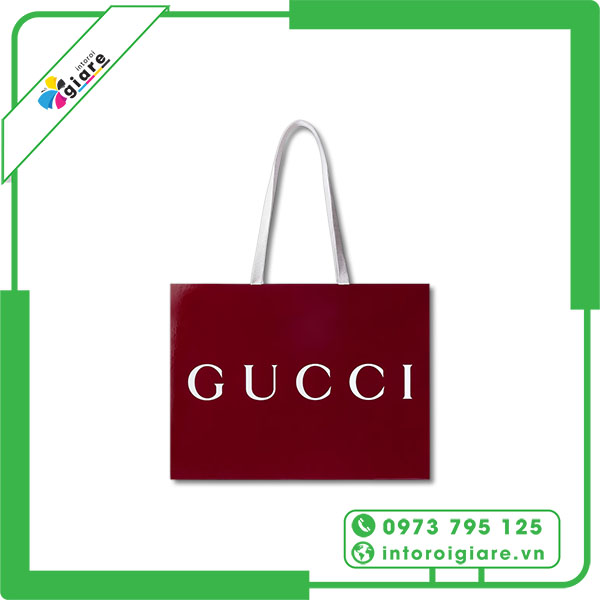 Mẫu túi giấy Gucci phiên bản màu đỏ
