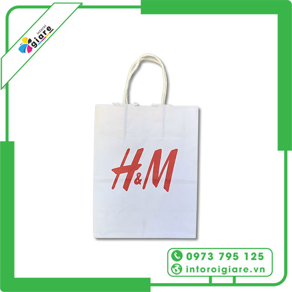 Mẫu túi giấy H&M màu trắng