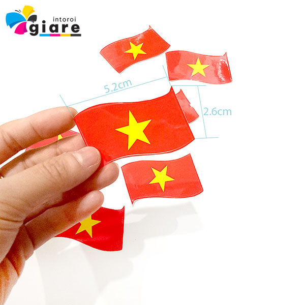 Mẫu sticker cờ Việt Nam bay phấp phới