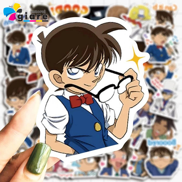 Mẫu sticker Conan tháo kính
