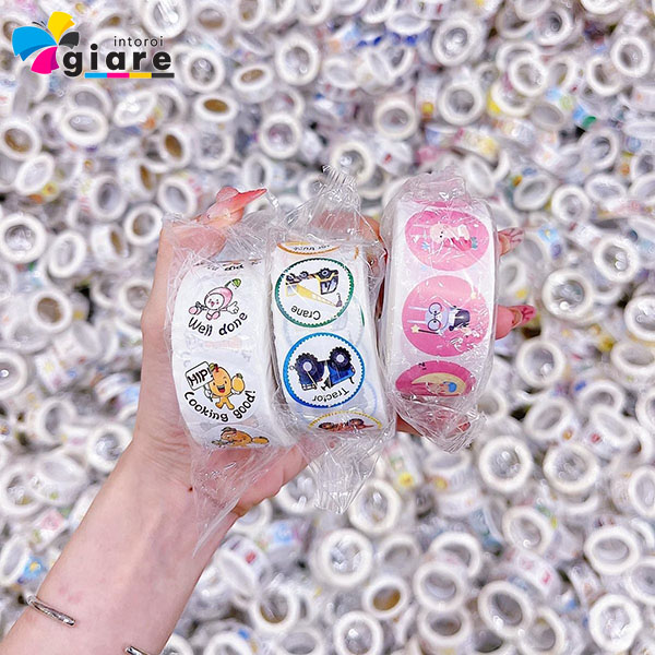 Mẫu sticker cuộn cute