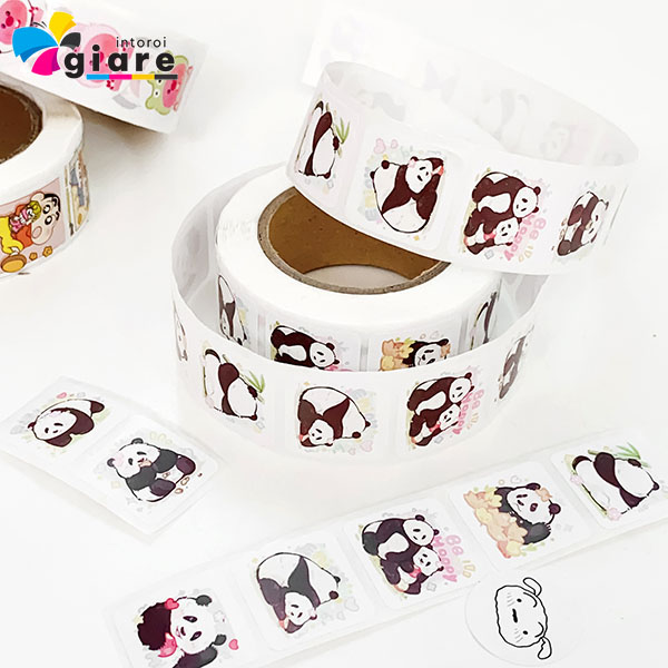 Mẫu sticker cuộn gấu trúc