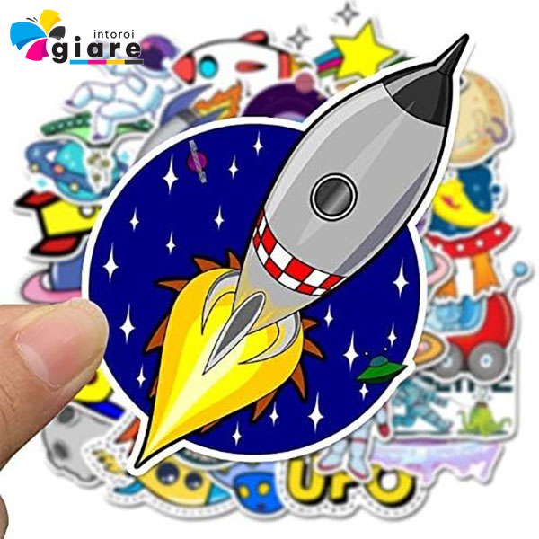 Mẫu sticker galaxy tàu vũ trụ