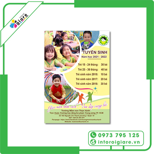 Tờ Rơi Quảng Cáo Trường Mầm Non