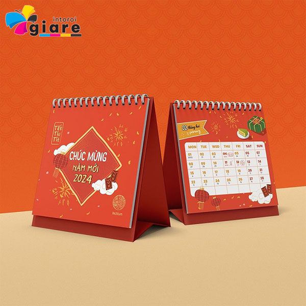 Mẫu lịch để bàn chữ A