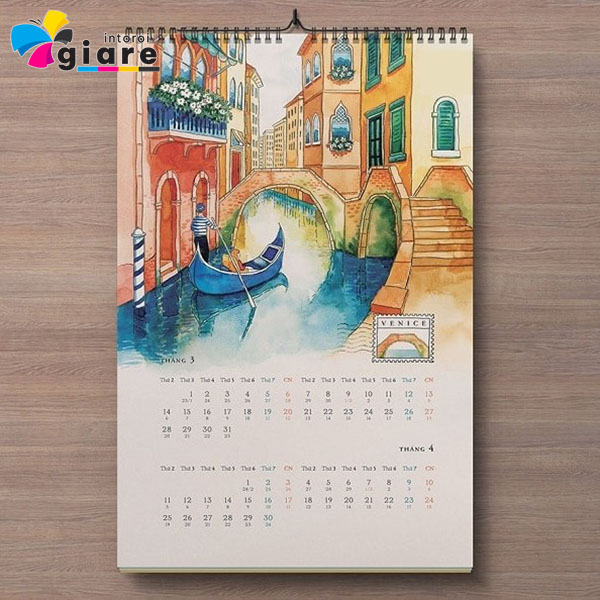 Mẫu lịch treo tường ấn tượng