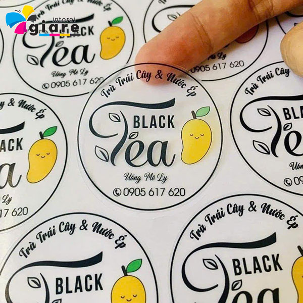 Mẫu logo dán Trà Trá Cây & Nước Ép Black Tea