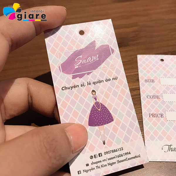 Mẫu tag treo Saam bằng giấy couche