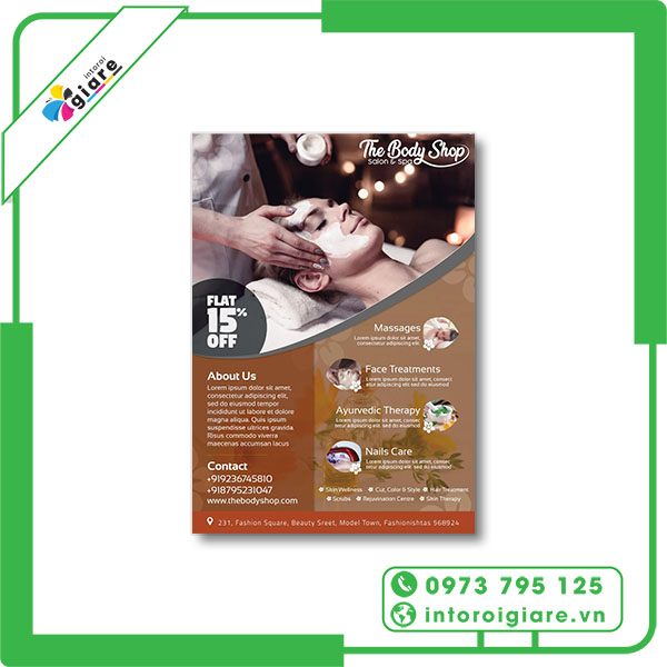 Mẫu tờ rơi spa toàn thân