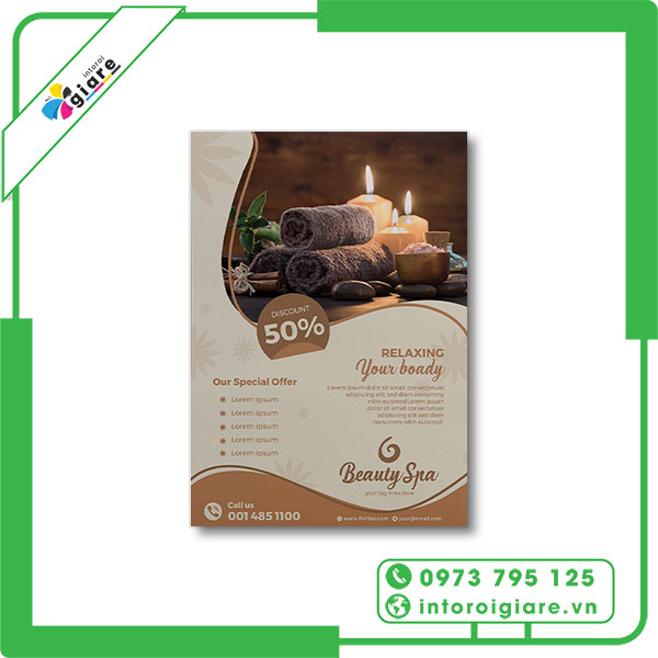 Mẫu tờ rơi spa giảm giá 50%