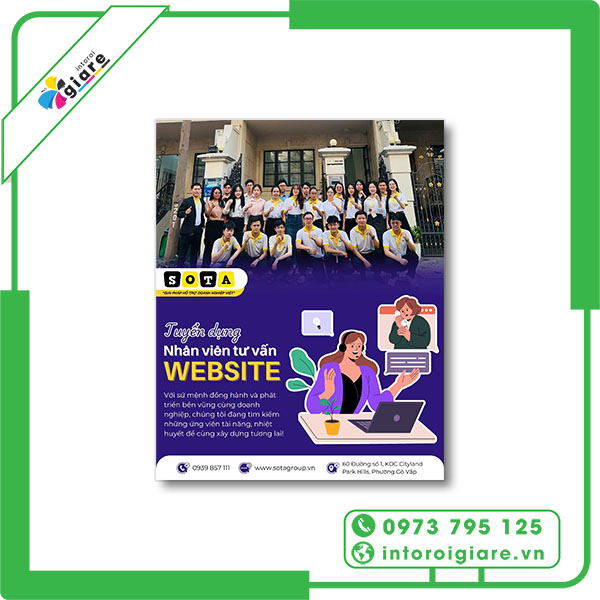 Mẫu tờ rơi tuyển dụng nhân viên tư vấn website